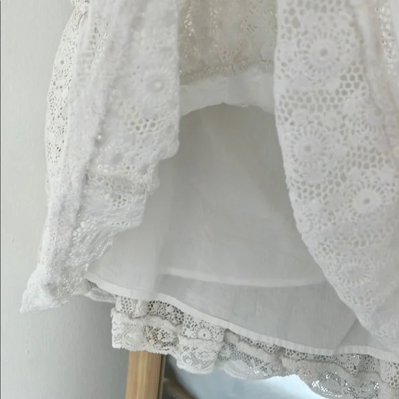 LoveShackFancy White Lace Ruffle skirt - Picture 7 of 9
